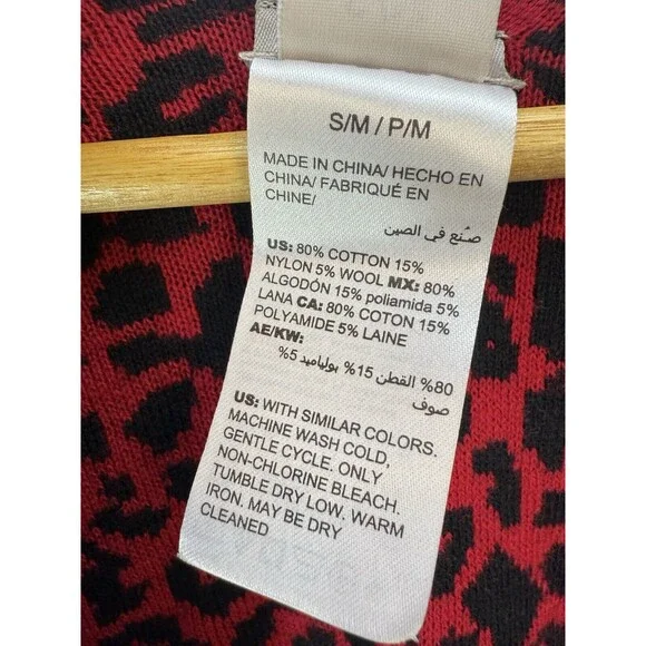 NWT Chicos Women Cardigan Sz  S/M Button Closure In Side Print Leopard Red - Picture 13 of 13